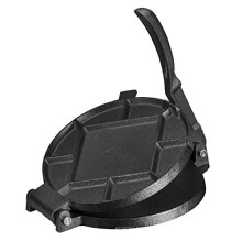 Pre-Seasoned Cast Iron Tortilla Press with Fluted Bowl